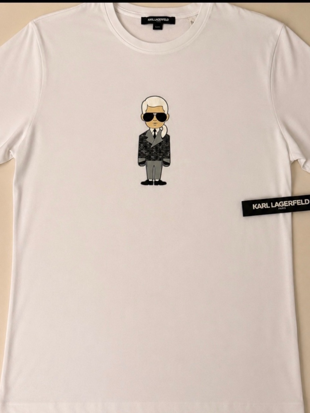 Karl Lagerfeld Paris Graphic T-Shirt Men’s L White 100% Cotton NWT